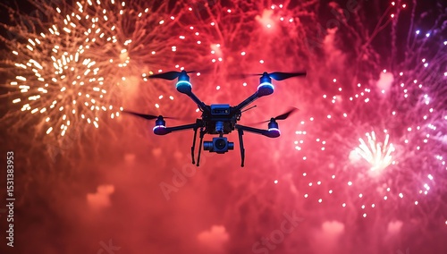 Drone photography fireworks night spectacular event