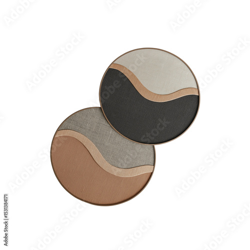 Wall-Mounted Dual-Panel Basket Set with Circular and Octagonal Wave Strokes
