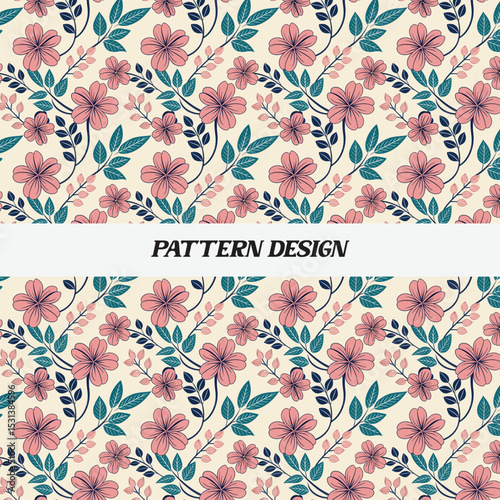 Delicate Floral Pattern Design for Fabrics or Wallpapers