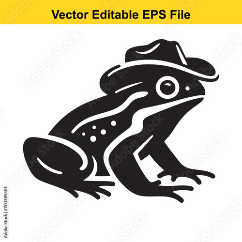 Bold Frog Illustration A Naturalistic Depiction of Amphibian Life in Black and White for Nature Enthusiasts and Educators