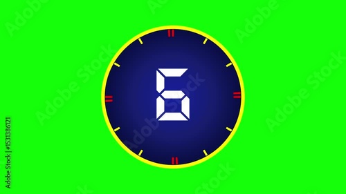 10 Second Countdown Timer on Green Screen for Videos Intros Streams Edits Projects and Presentations.