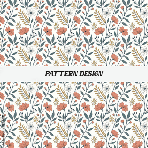 Delicate Floral Pattern Design for Fabrics or Wallpapers
