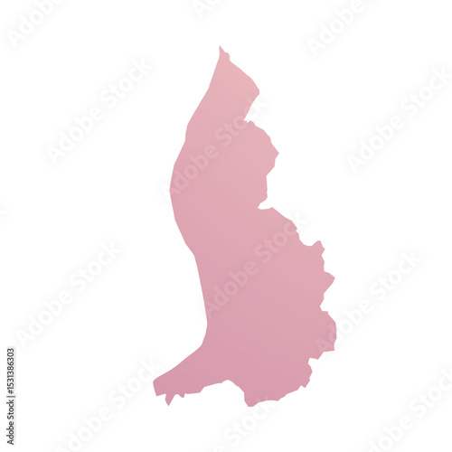Map of Liechtenstein, sign silhouette. World Map Globe. Vector Illustration isolated on white background. Europe continent.