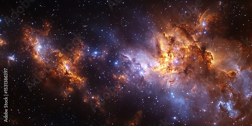 Wallpaper Mural A distant nebula with stars and cosmic dust clouds Torontodigital.ca