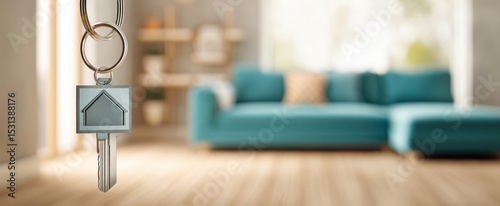The keys symbolizing new beginnings and a cozy modern home environment.