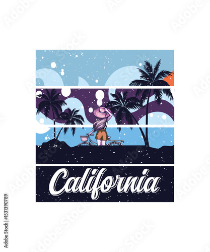 Sunset Stroll Art, EPS, VECTOR
