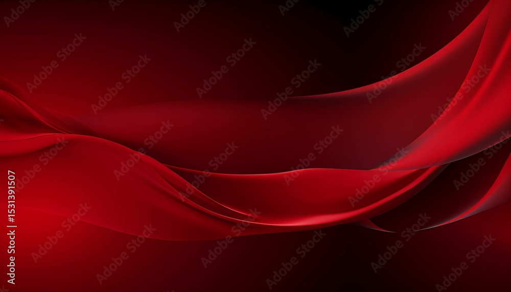 Fototapeta premium Abstract Red Waves Elegant Swirling Design, Dark Background, Smooth Curves, Luxury Texture, Crimson Hues, Deep Red Abstract Background