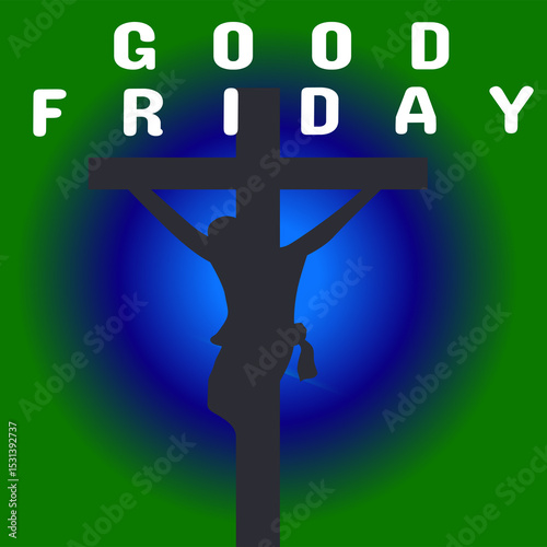Solemn image commemorating the crucifixion of Jesus Christ, Good Friday cross silhouette against a dramatic sky. Christian religious holiday, Holy Week, sacrifice, atonement, faith, solemnity.