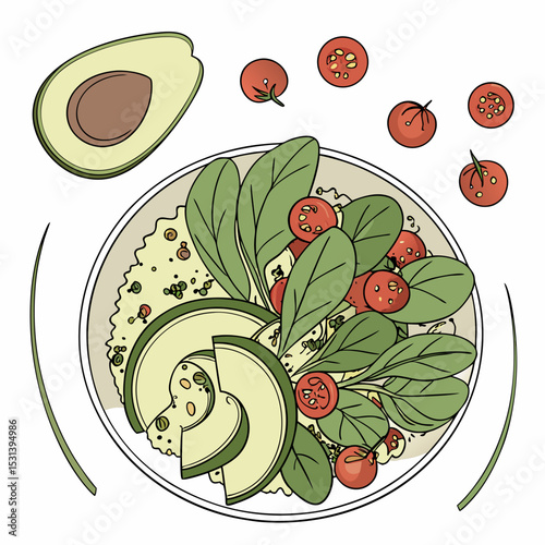 Healthy Plant-Based Salad with Fresh Ingredients