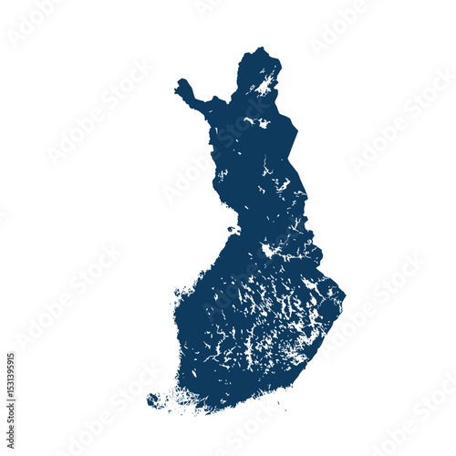 Map of Finland, sign silhouette. World Map Globe. Vector Illustration isolated on white background. Europe continent.