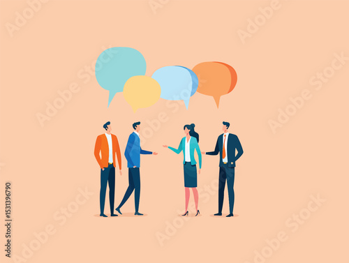 Teamwork Collaboration Business People Communicating and Discussing Ideas