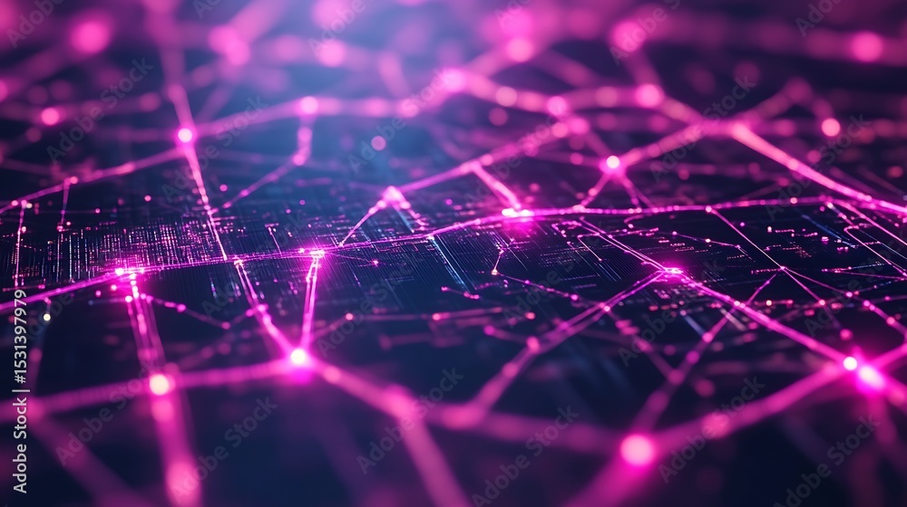 Obraz premium Abstract network of glowing lines (1)
