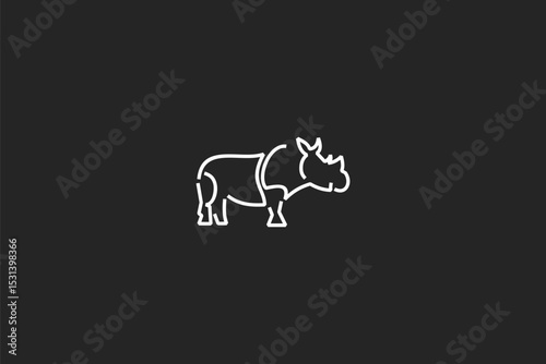 rhinos icon Logo Vector Illustration. Suitable for business company, modern company, sport logo, etc.