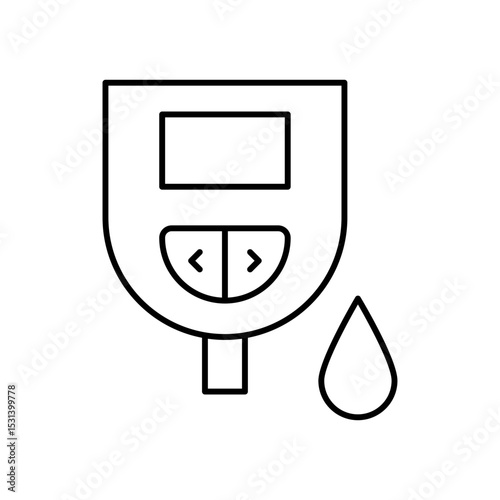 Glucometer Diabetes Test Line Icon