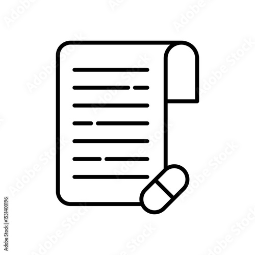 Medical Receipt Payment Line Icon