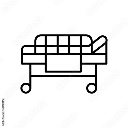 Medical Stretcher Emergency Line Icon