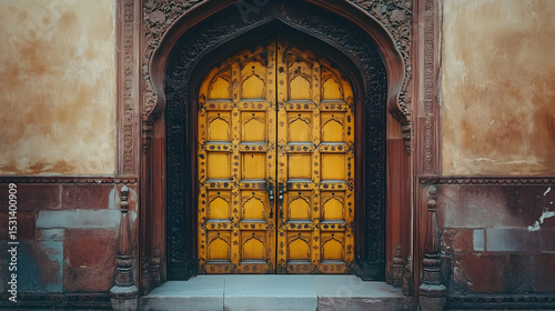 Ornate Wooden Door of a Historic   E5DB5