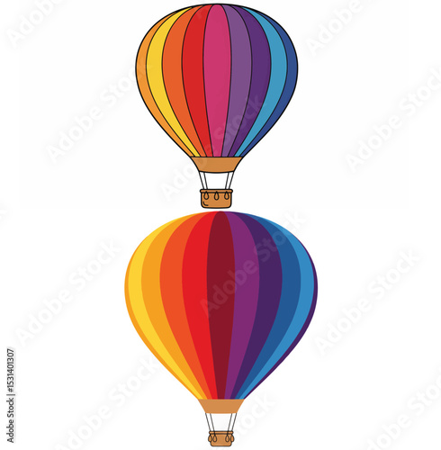 Colorful Hot Air Balloons Set
