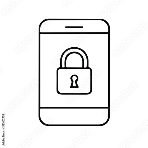 Mobile phone with lock icon representing security features  