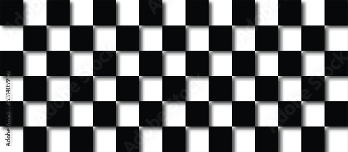 chess board papercut illustration background, black and white chess square with copyspace,Chess Black White Squares Pattern Game Backdrop Cutout Design, Board Texture with negative space sign

