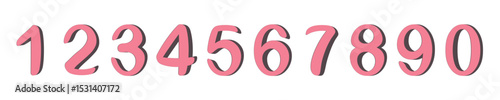 Set of colorful numbers. Vector illustration. Template elements for greeting card, web design. Mathematics educational children game.