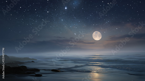 moon over sea