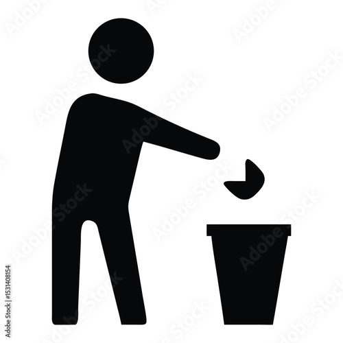Man putting trash in a bin, promoting cleanliness.
