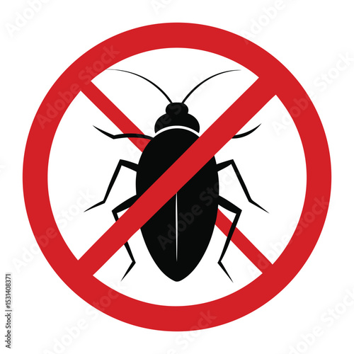  Pest control: Insect with a prohibition sign icon