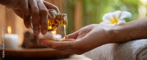 The soothing touch of essential oil therapy in a tranquil spa setting.