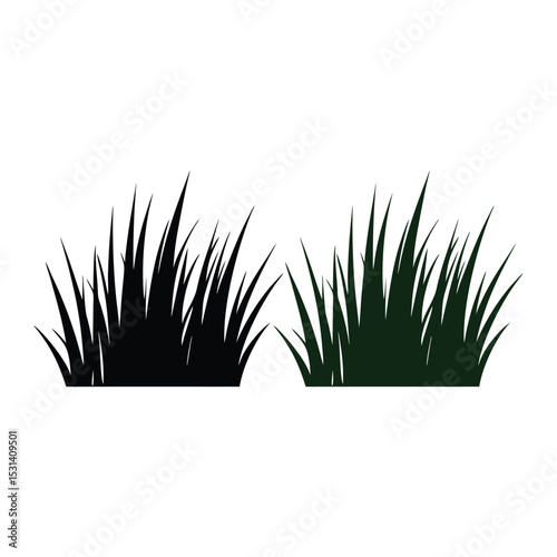 Collection of black silhouette grass cliparts