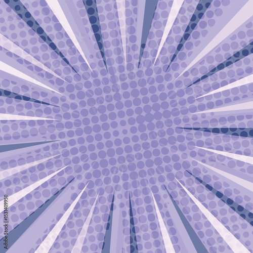 Pop art radial colorful comics book magazine cover. Striped color digital background with thunder flash. Cartoon funny retro pattern strip mock up. Vector halftone illustration. Sunburst shape.