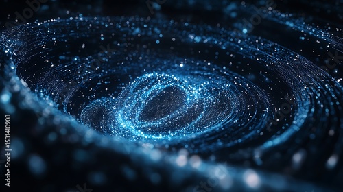 Wallpaper Mural A holographic logo emerging from a swirl of digital particles, glowing softly in a dark, futuristic space Torontodigital.ca