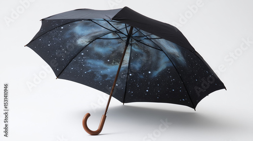 black umbrella isolated on white