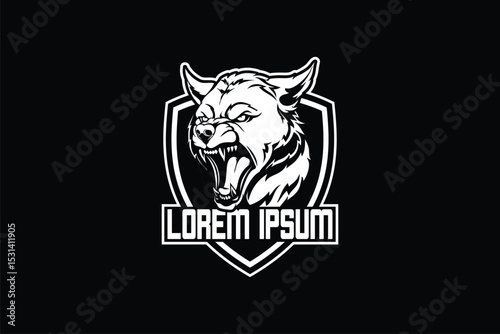 Aggressive wolf animal design vector image template