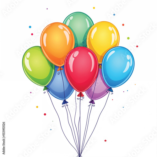 colorful balloons isolated vector illustration