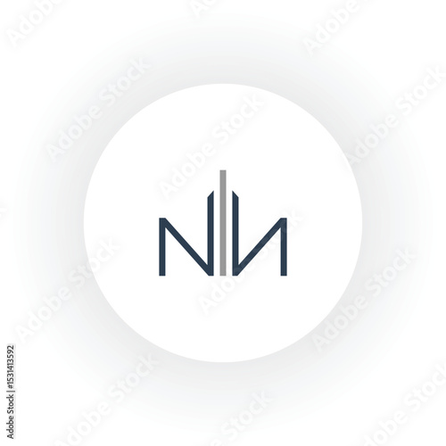 Flat design professional mn logotype