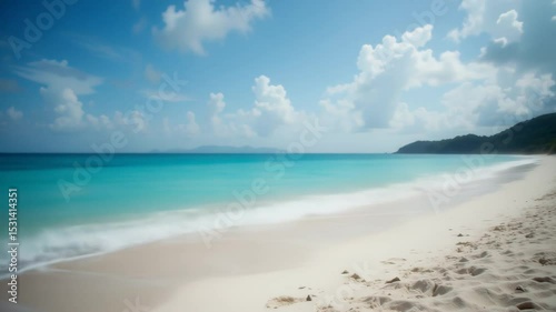 Serene Tropical Beach: Azure Waters and White Sands