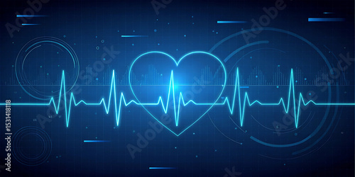 Heartbeat ekg pulse medical cardiology health diagram illustration photo