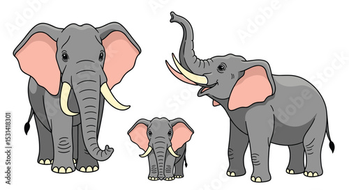Majestic Elephants A Gentle Giant Family Roaming in the Wild Together Happily Always