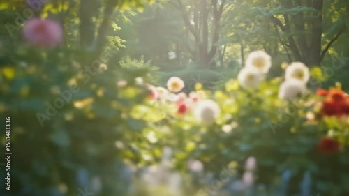 Sunlit Garden Dahlias: A Soft Focus Bloom Video