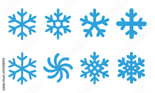 Snowflake set. winter silhouette collection. snow, frost, crystal, frostbite, ice vector icons.