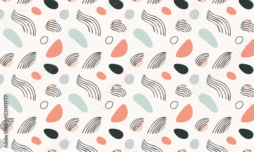 	Artistic abstract collage seamless vector pattern with textures