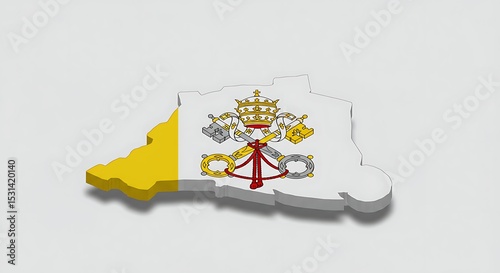 Vatican City Map A 3D Illustration of the Holy See