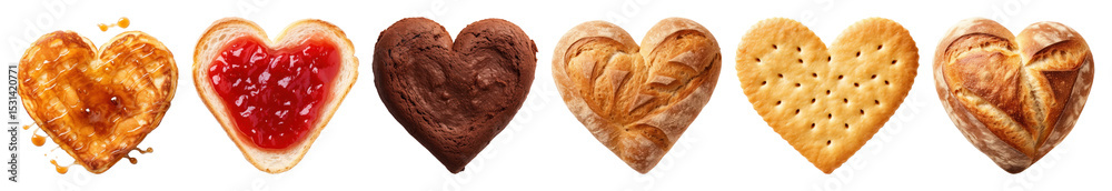 PNG Bread bread heart heart-shaped., transparent background PNG Bread bread heart heart-shaped., transparent background