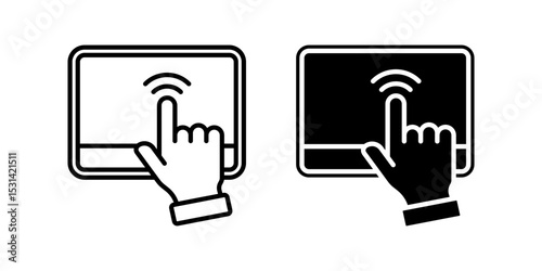 Touchpad icon set. for mobile concept and web design on white background