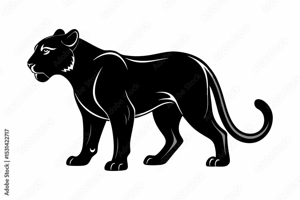 Obraz premium jaguar sihouette black vector 