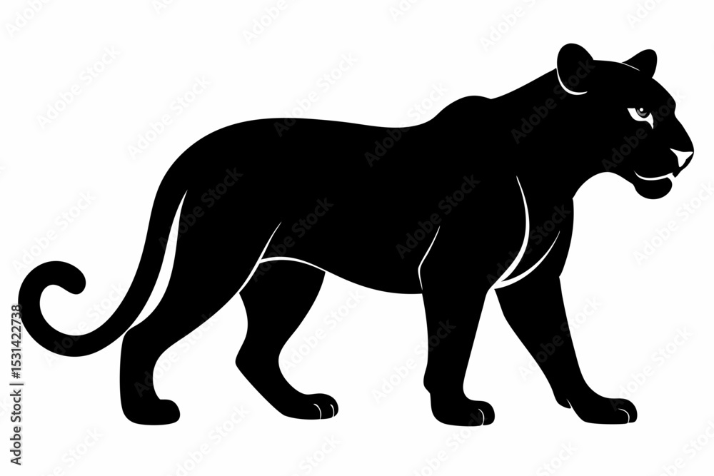 Obraz premium jaguar sihouette black vector 