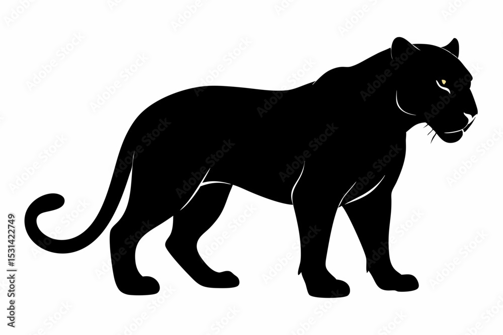 Fototapeta premium jaguar sihouette black vector 