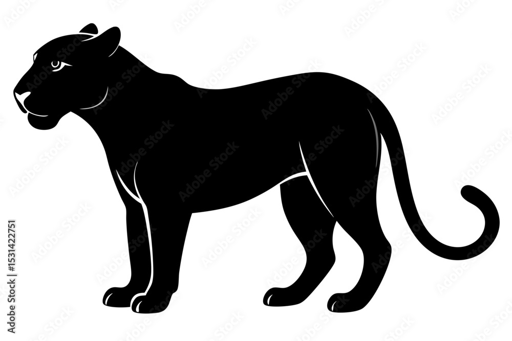 Obraz premium jaguar sihouette black vector 