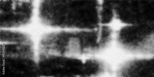 Grunge halftone gradient background. Faded grit noise texture. White and black sandy wallpaper. Retro pixelated backdrop. Anime or manga style comic overlay